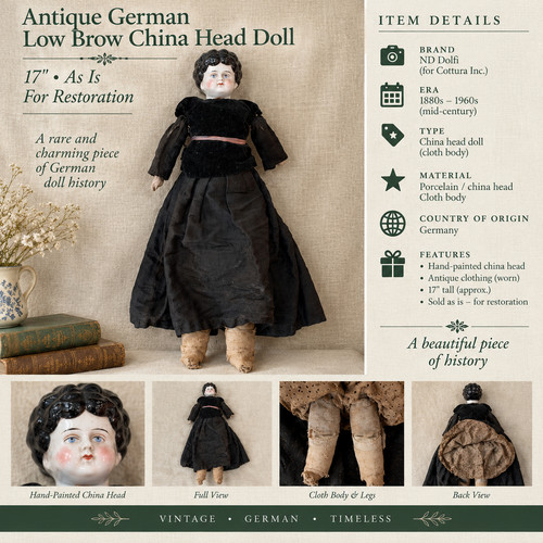 Antique german low - low, brow